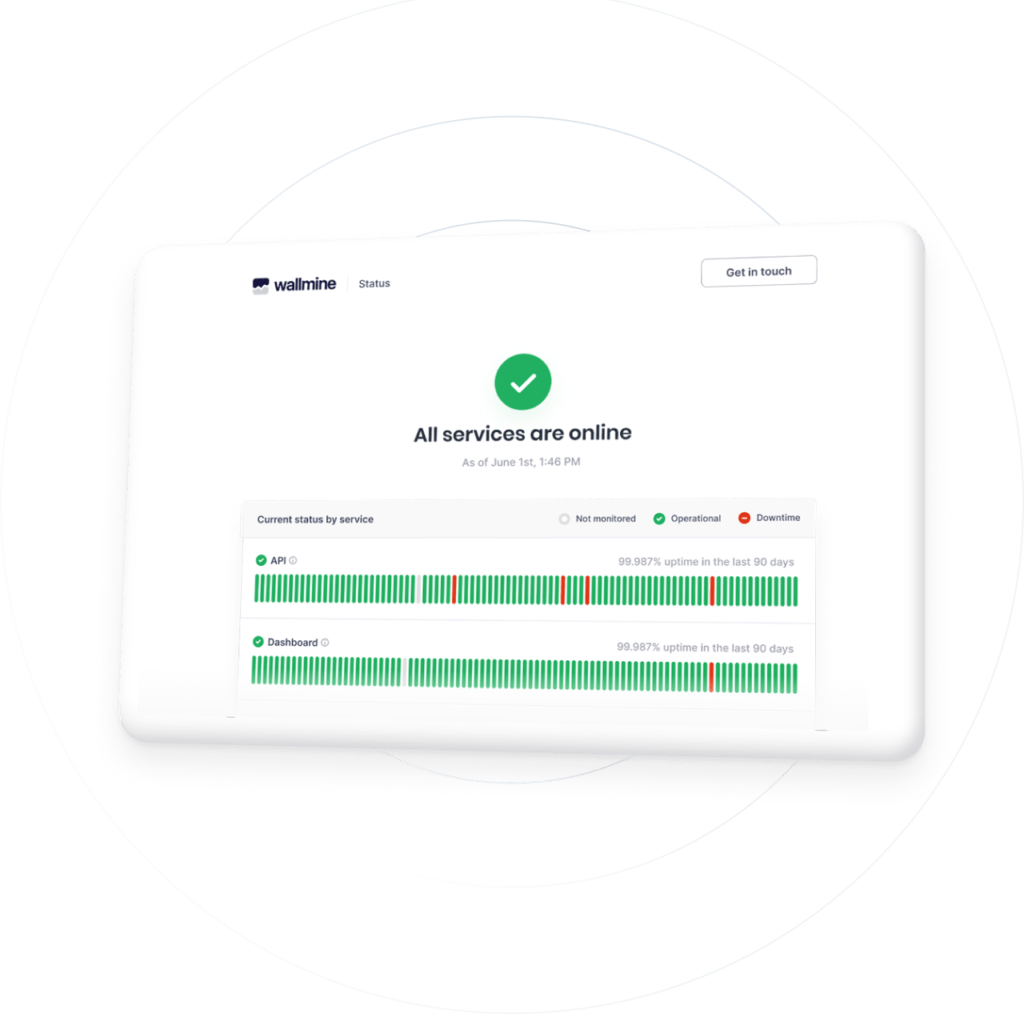 monitor web page status page