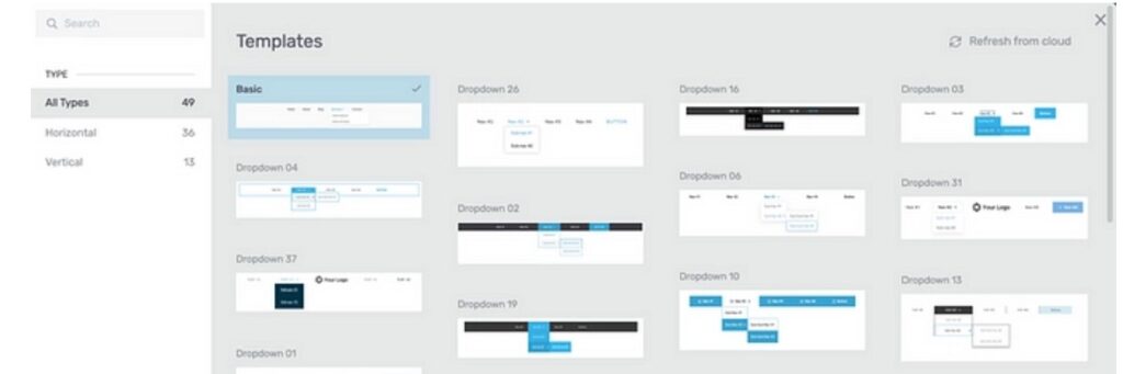 New Thrive Blocks log menu